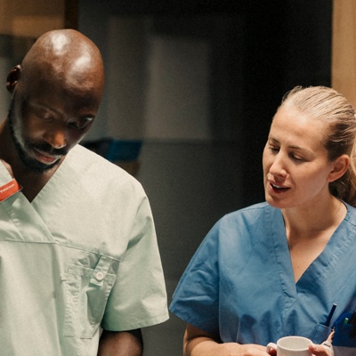 Two doctors collaborating