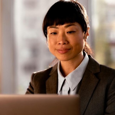 Woman on computer in office